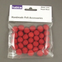 Handmade Felt Accessories - 10mm Balls - Xmas Red
